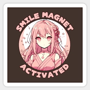 Japanese Anime Pink Sticker